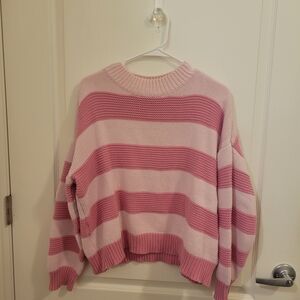 Le Lis Pink and White Striped Sweater